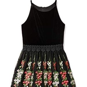 Amy Byer Holiday Fit and Flare Mesh Dress